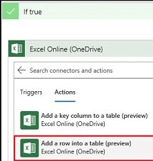 Add a row into a table 